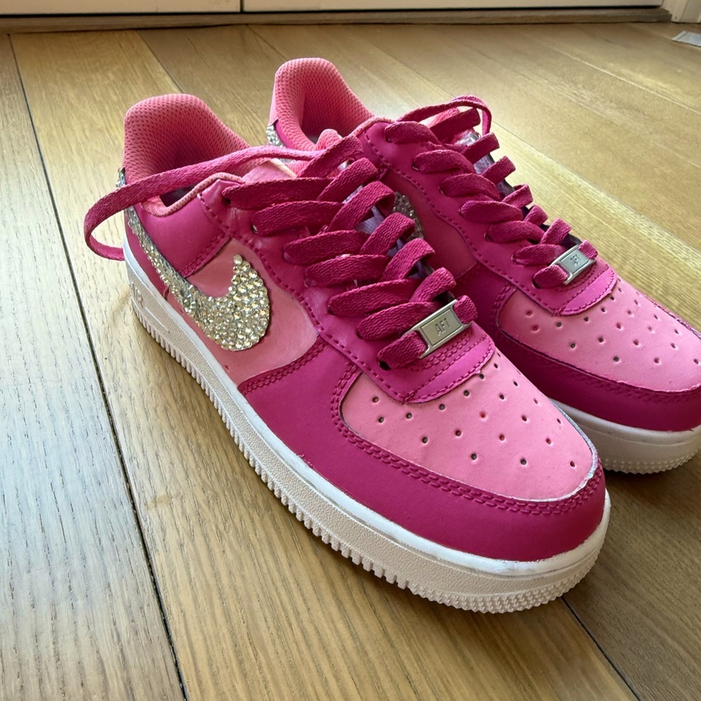 Nike Air Force 1 AF1 - Pink and Rhinestone - After-Factory Custom - 6.5